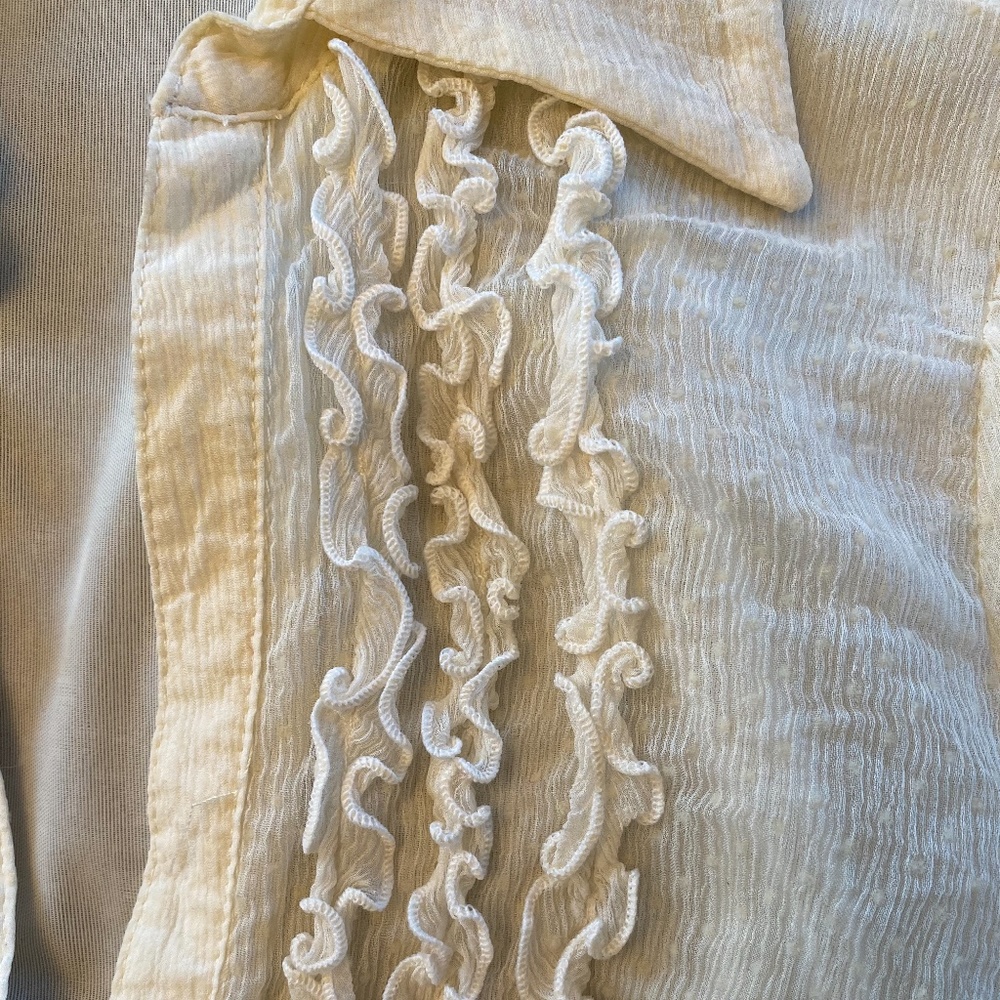 Zara Dressy 3/4 Sleeve Off White Blouse - Picture 5 of 9